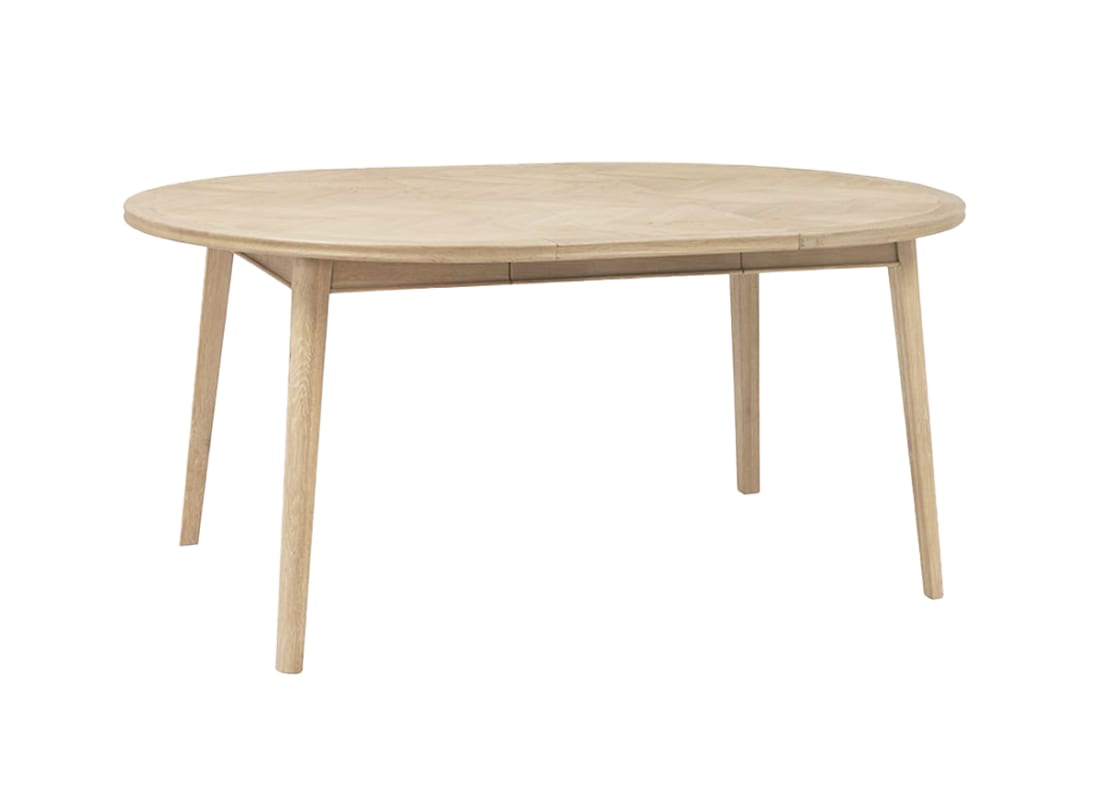 Parquet Pie Extending Dining Table - Standard - Whitewashed Oak