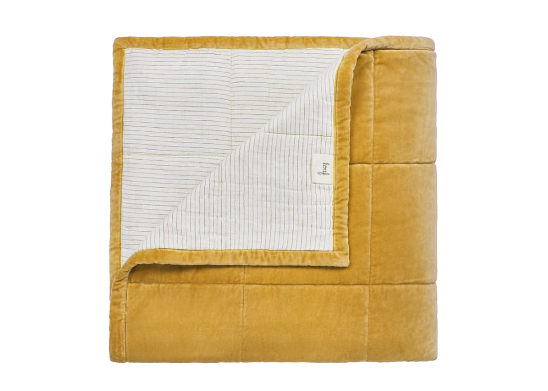 Dozer Velvet Quilt  - 230cm x 250cm - Butterscotch
