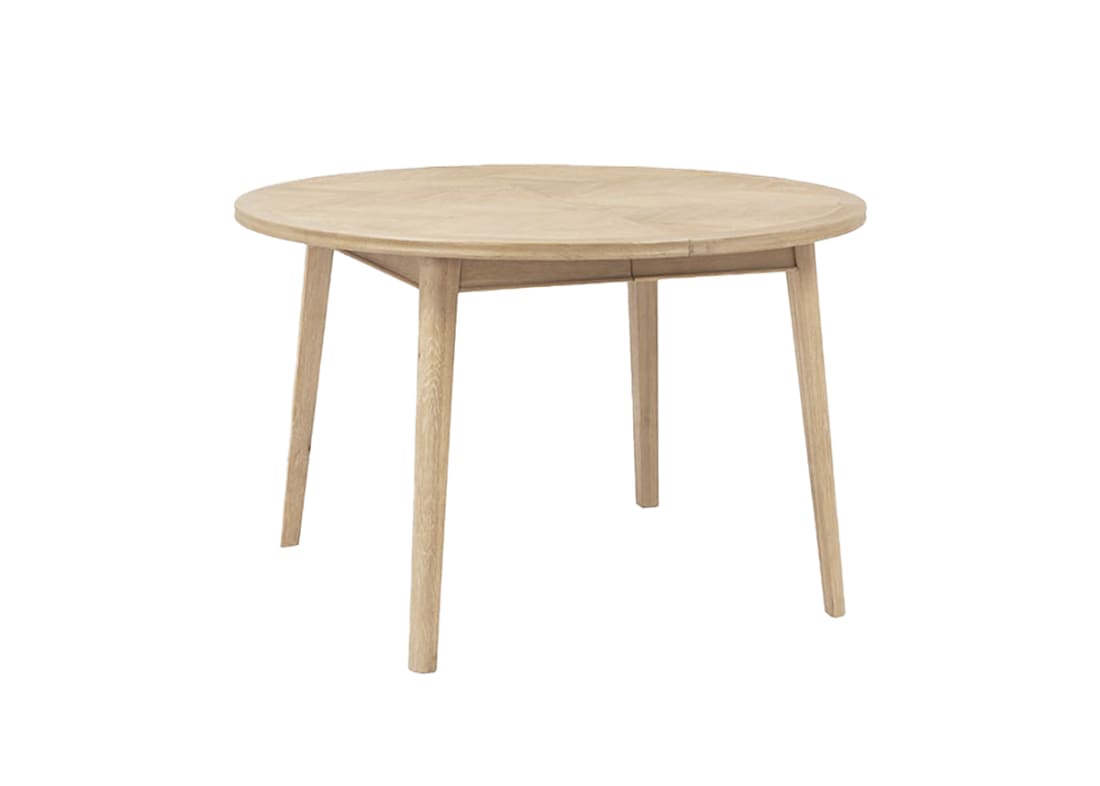 Parquet Pie Extending Dining Table - Standard - Whitewashed Oak