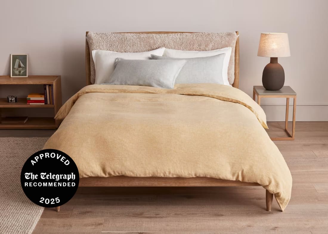 Lazy Linen Duvet Cover - Superking - Butterscotch Marle