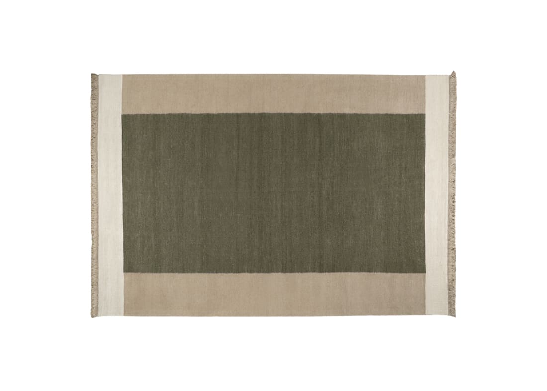Blocky Linen Rug - 140 x 200 - Olive
