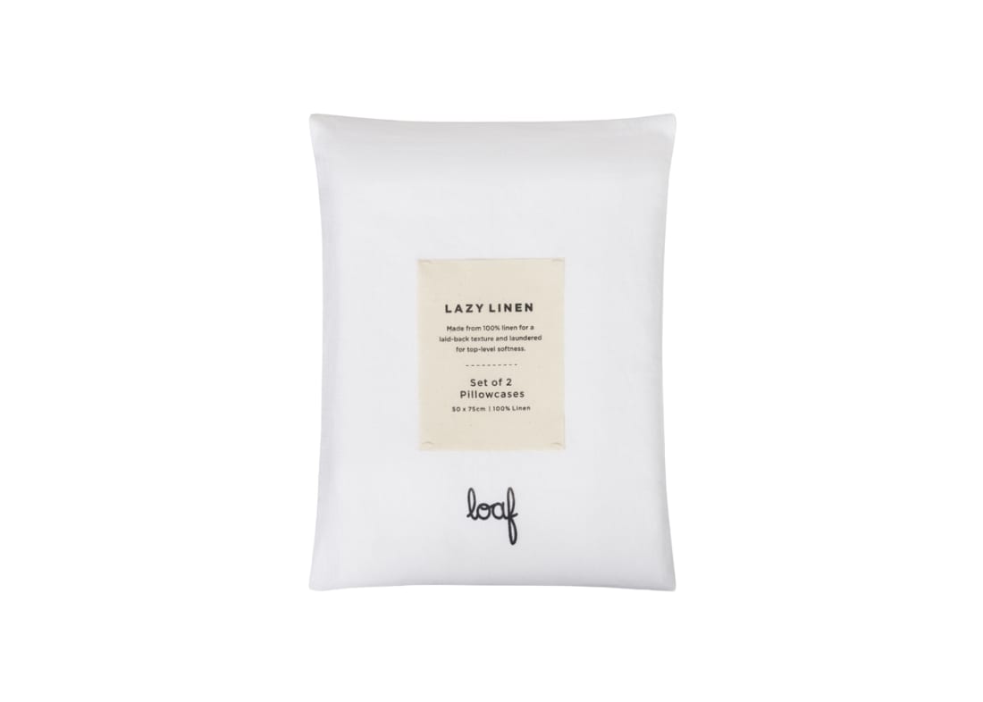 Lazy Linen Set of 2 Pillowcases - Standard - Icing Sugar