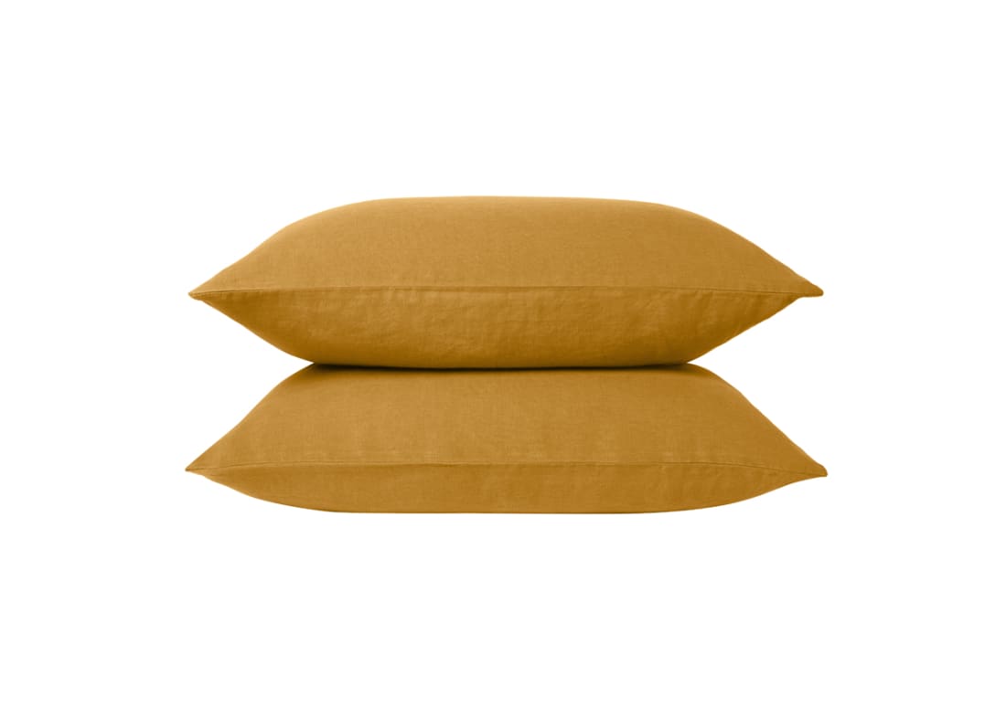 Lazy Linen Set of 2 Pillowcases - Standard - Butterscotch