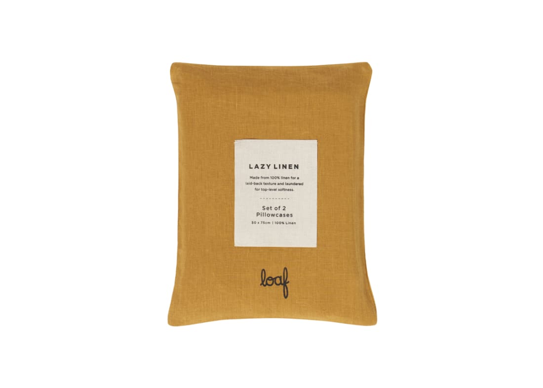 Lazy Linen Set of 2 Pillowcases - Standard - Butterscotch