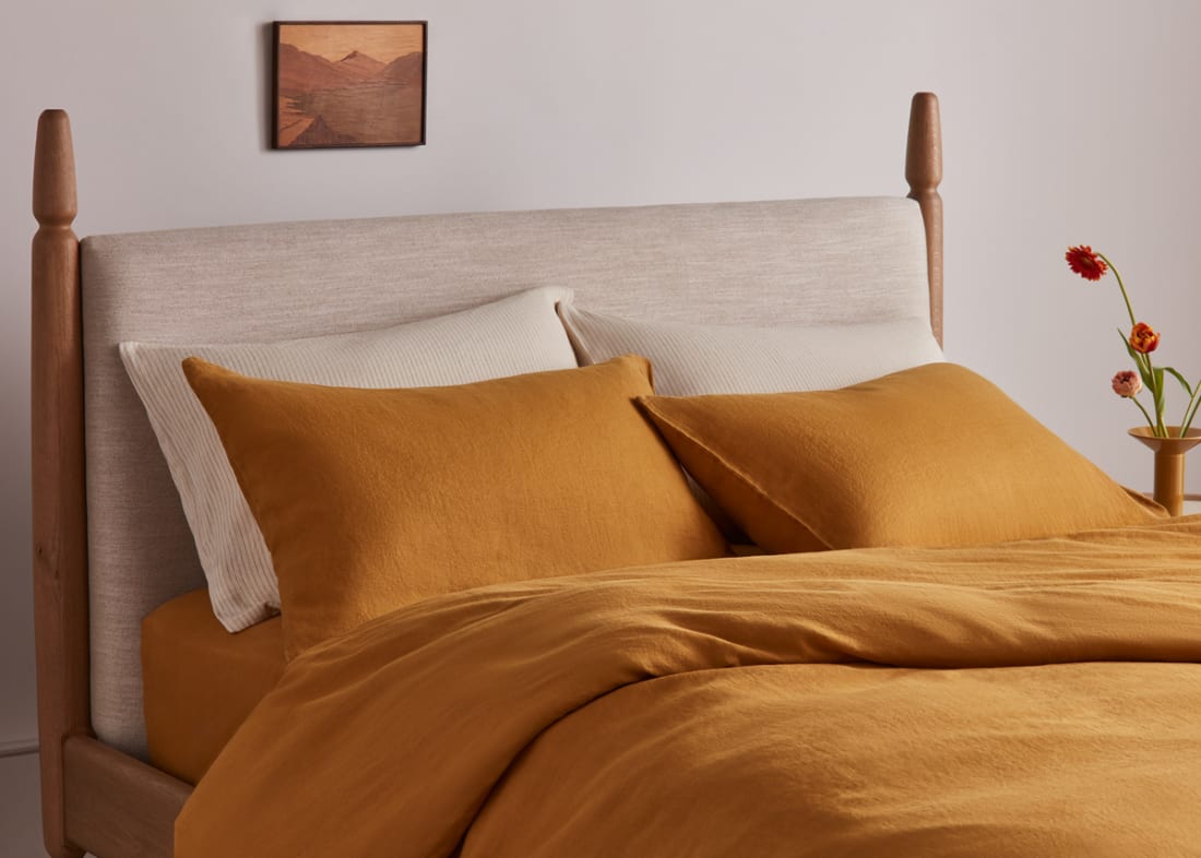 Lazy Linen Set of 2 Pillowcases - Standard - Butterscotch