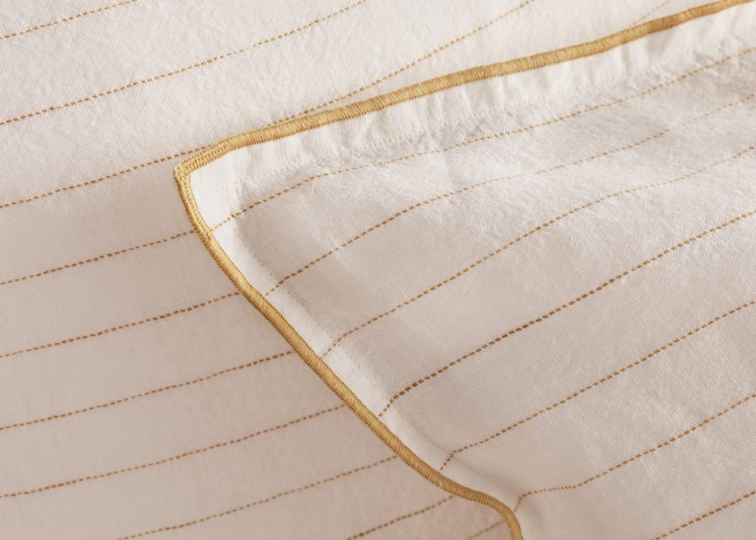 Widey Stripe Lazy Linen Set of 2 Pillowcases - Standard - Butterscotch