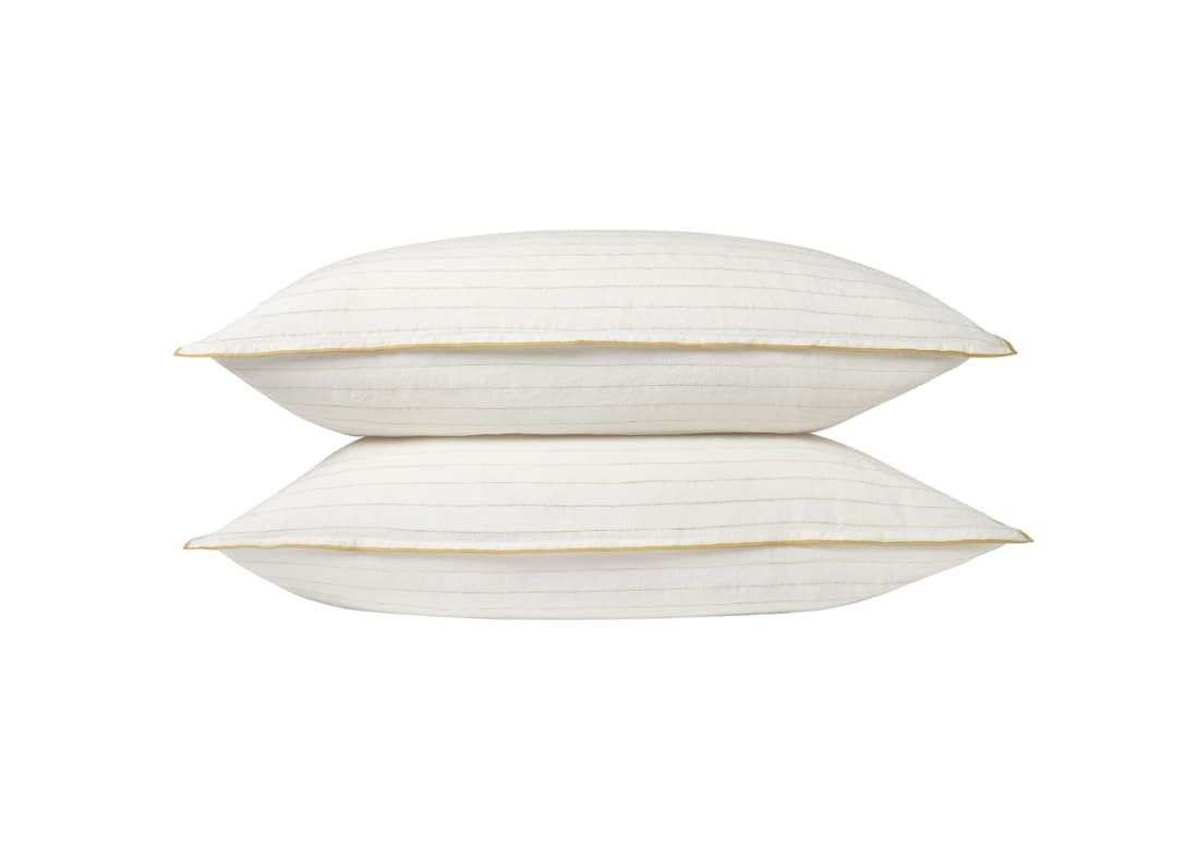 Widey Stripe Lazy Linen Set of 2 Pillowcases - Standard - Butterscotch