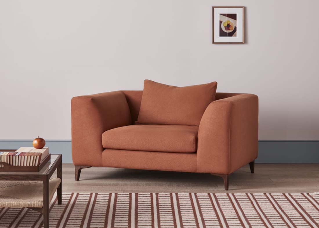 La Dolce Love Seat in Marmalade Clever Linen