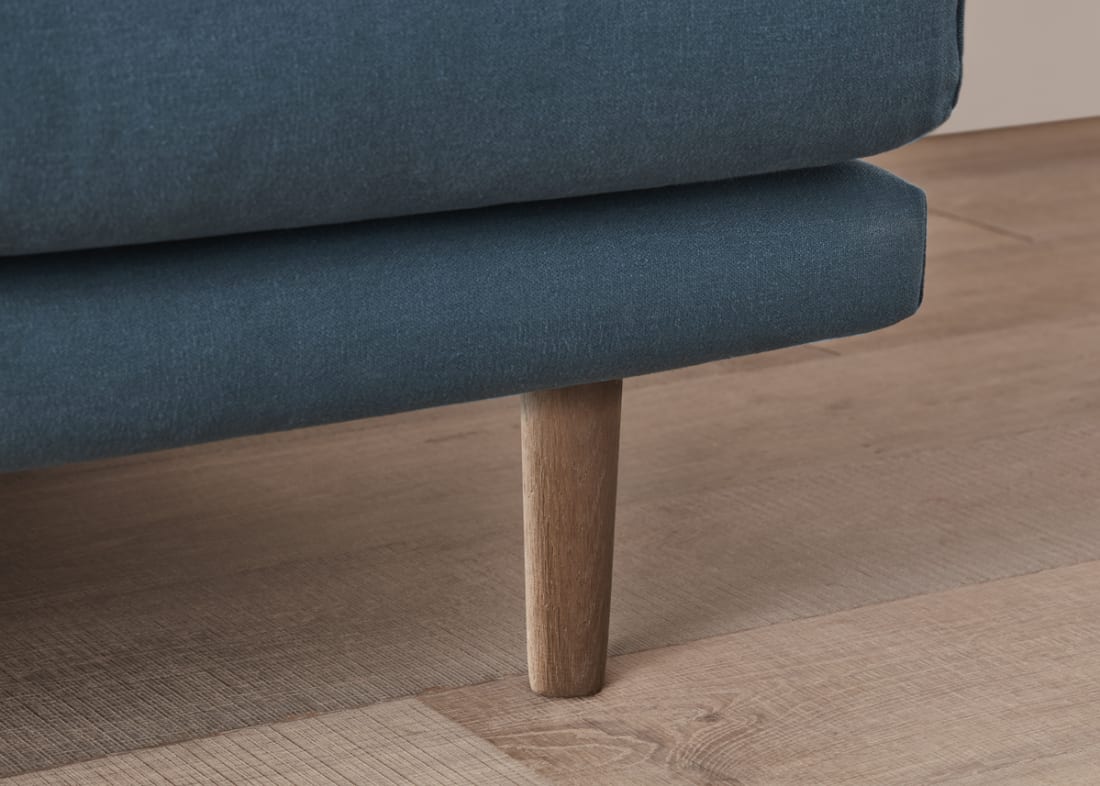 Jeffers Footstool in Hosepipe Teal Linen