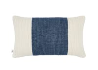 Knitty Stripe Wool Cushion 40 x 66 cm in Dark Blue
