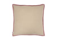Bordy Edge Natural Linen Cushion 43x43 in Natural with Pink