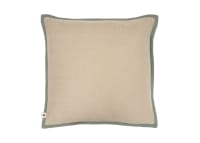 Bordy Edge Natural Linen Cushion 43x43 in Natural with Teal