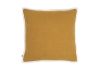Bordy Edge Linen Cushion 43 x 43 cm in Ochre and Chalk