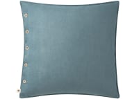 Easy Buttons Linen Cushion  60 x 60 cm in Dark Teal