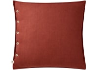 Easy Buttons Linen Cushion  60 x 60 cm in Dark Terracotta