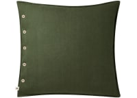 Easy Buttons Linen Cushion  60 x 60 cm in Moss Green