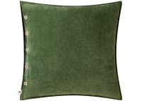 Easy Buttons Velvet Cushion 60 x 60 cm in Moss Green
