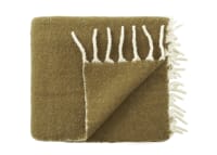 Chunky Wool Blanket 170 x 180 cm in Olive