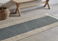 Blocky Linen Runner 80 x 240 cm in Teal