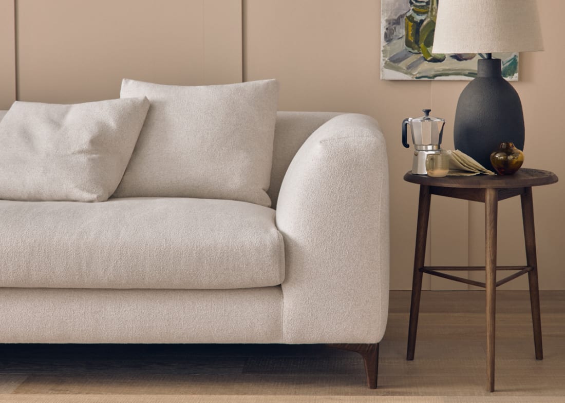 La Dolce Seater Sofa in Whipped Cream White Boucle