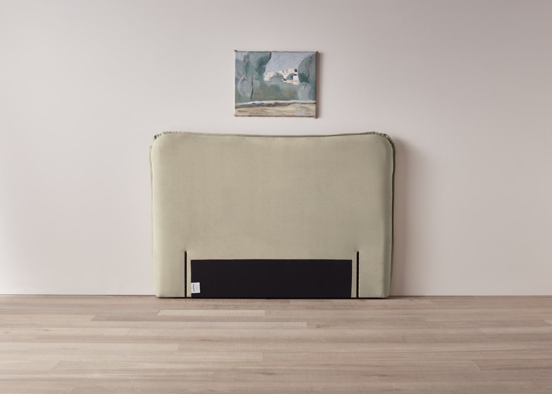 Pillow Talker Headboard in Tea Dunk Beige Slubby Twill