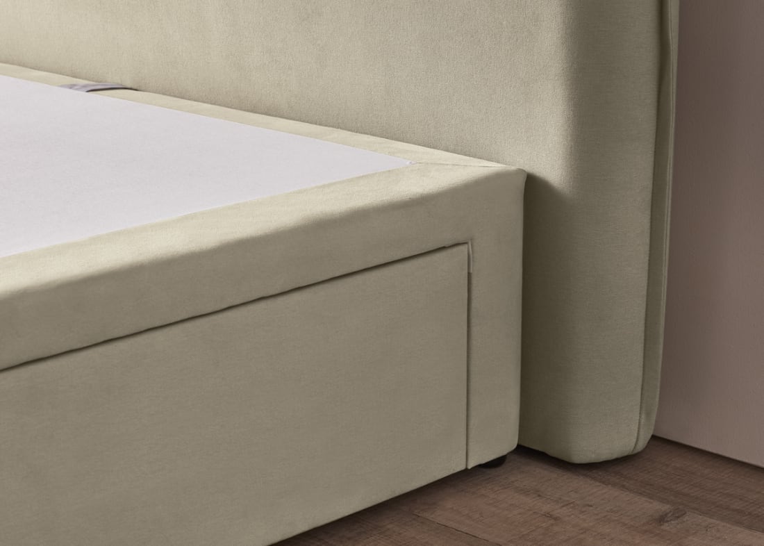 Pillow Talker Headboard in Tea Dunk Beige Slubby Twill
