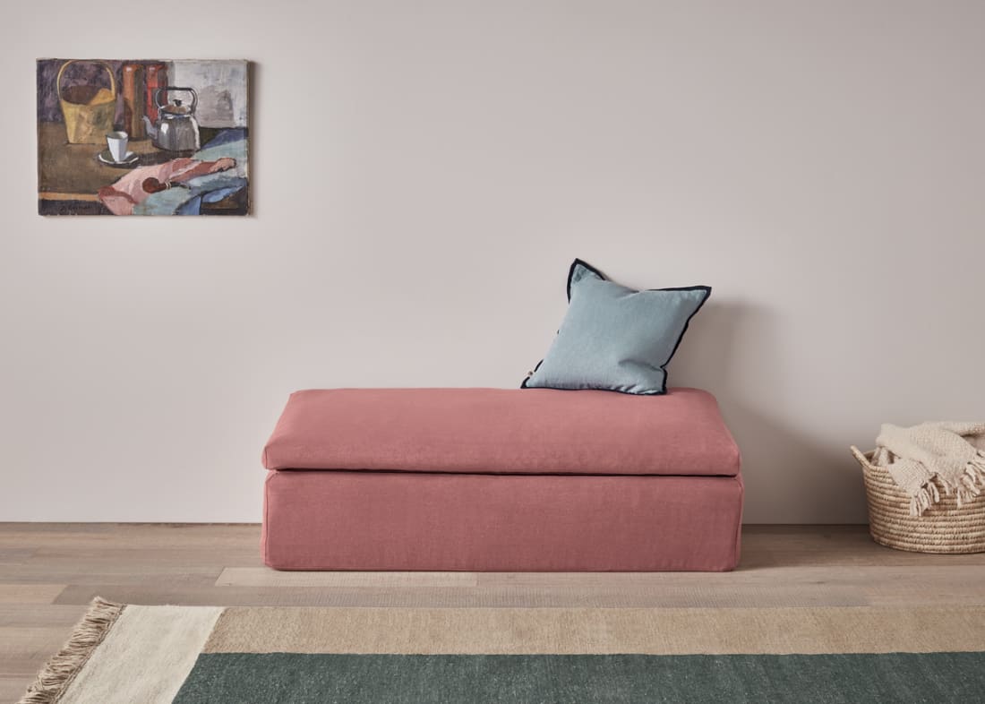 Slumberbox in Jam Sandwich Pink Linen