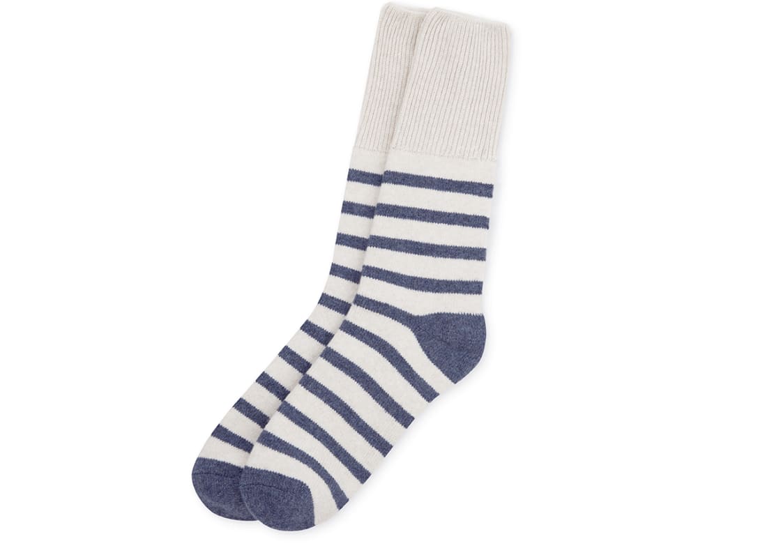 3-6 Sockins Sofa Sock in Stripe in Dark Blue Stripe