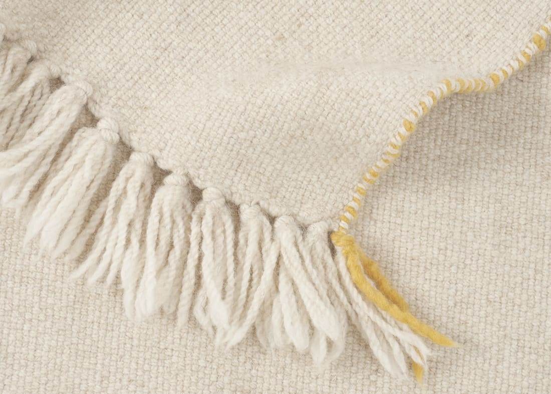 Slubby Knit Blanket | Comfy Contrast Edge Wool Blanket | Loaf