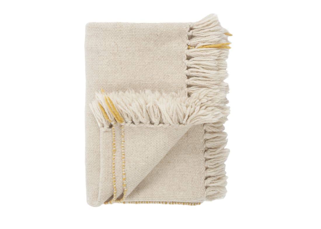 Slubby Knit Blanket in Ochre