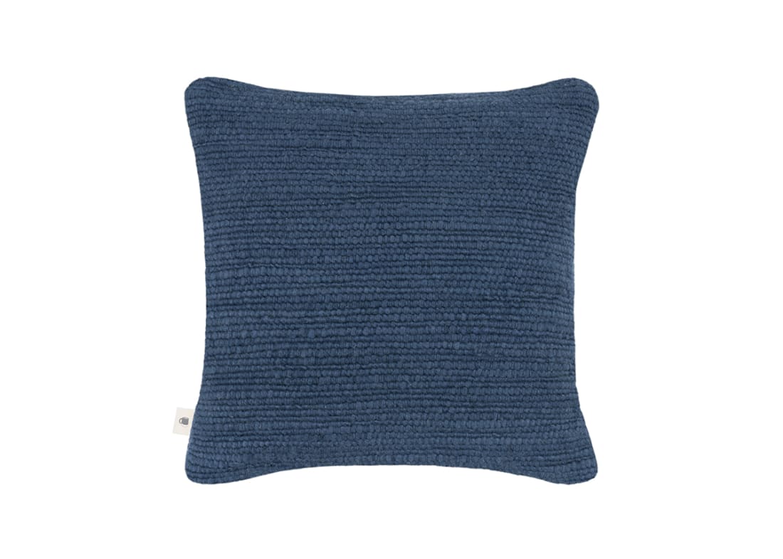 Knitty Wool Cushion 43 x 43 cm in Dark Blue