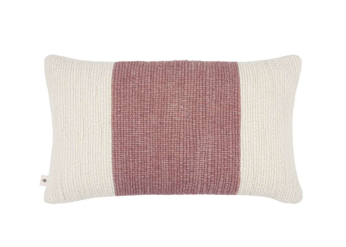 Knitty Stripe Wool Cushion - 40x66 - Raspberry Fool