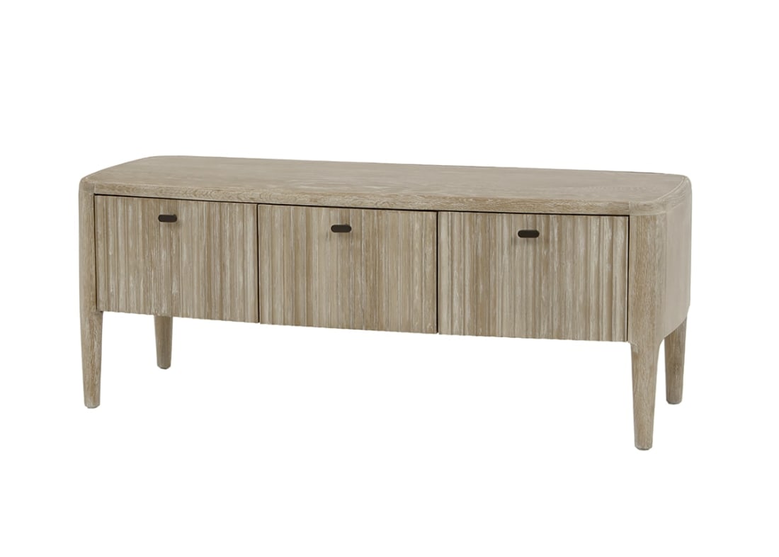 Heyday Media Unit in Whitewashed Oak