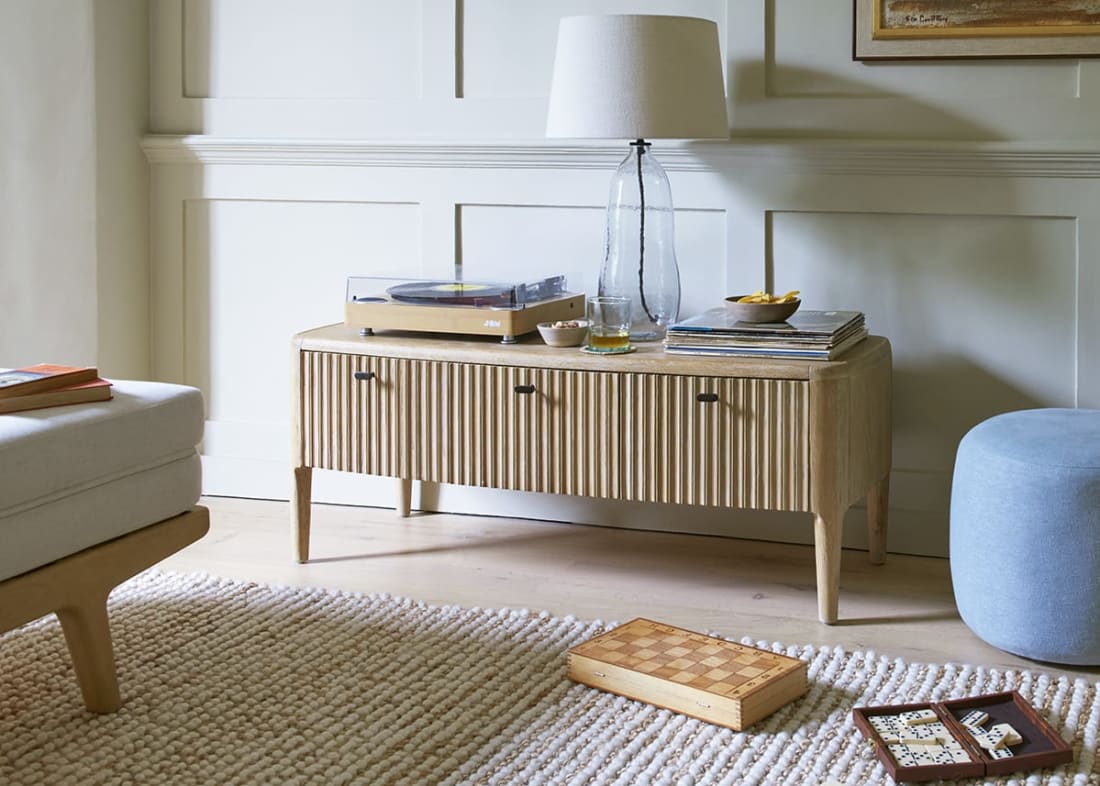 Heyday Media Unit In Whitewashed Oak IMPORTED FROM NAV