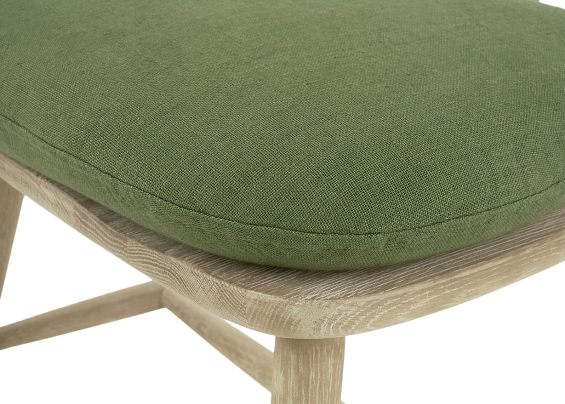Soft Scoop Linen Seat Pad in Dark Green