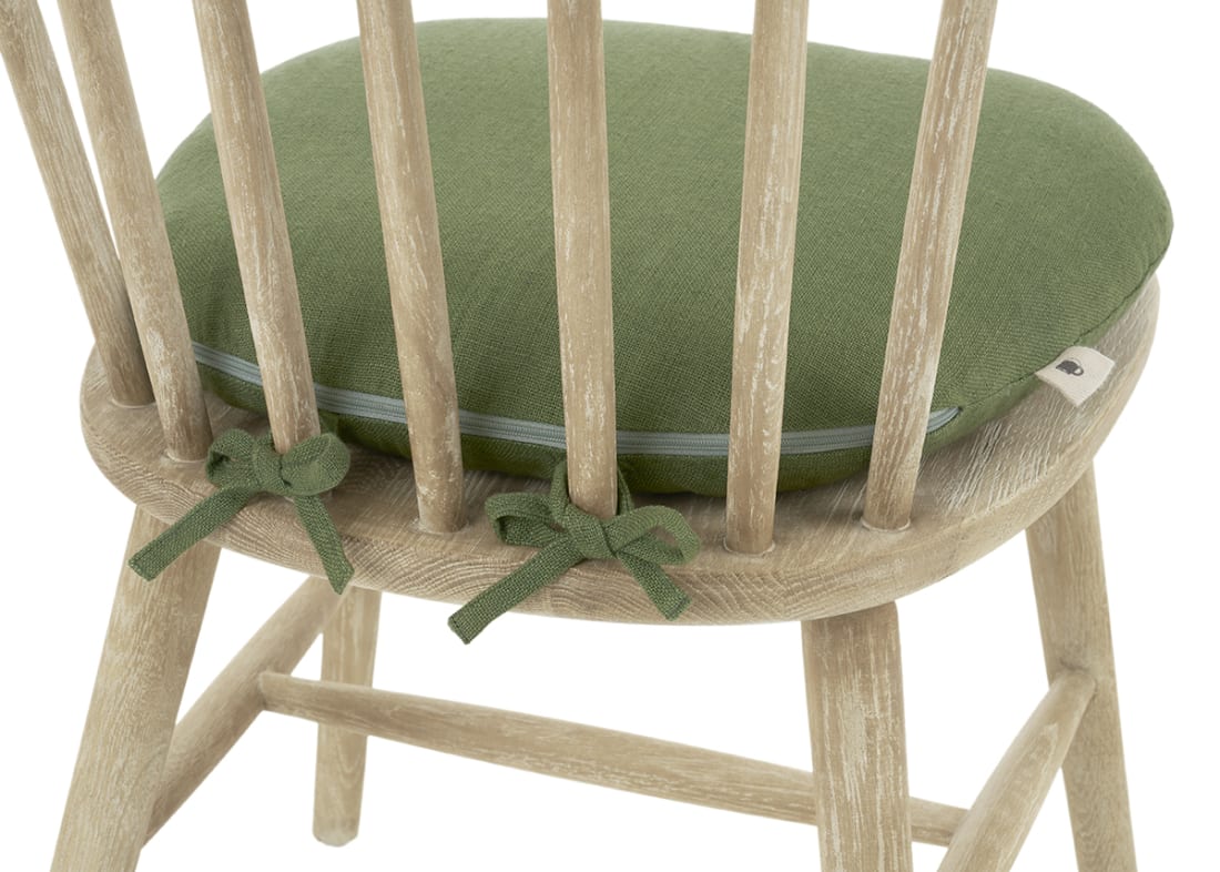 Soft Scoop Linen Seat Pad in Dark Green