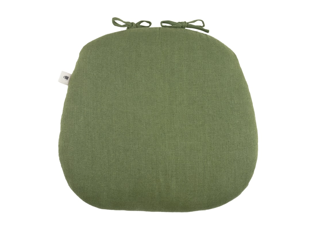 Soft Scoop Linen Seat Pad in Dark Green