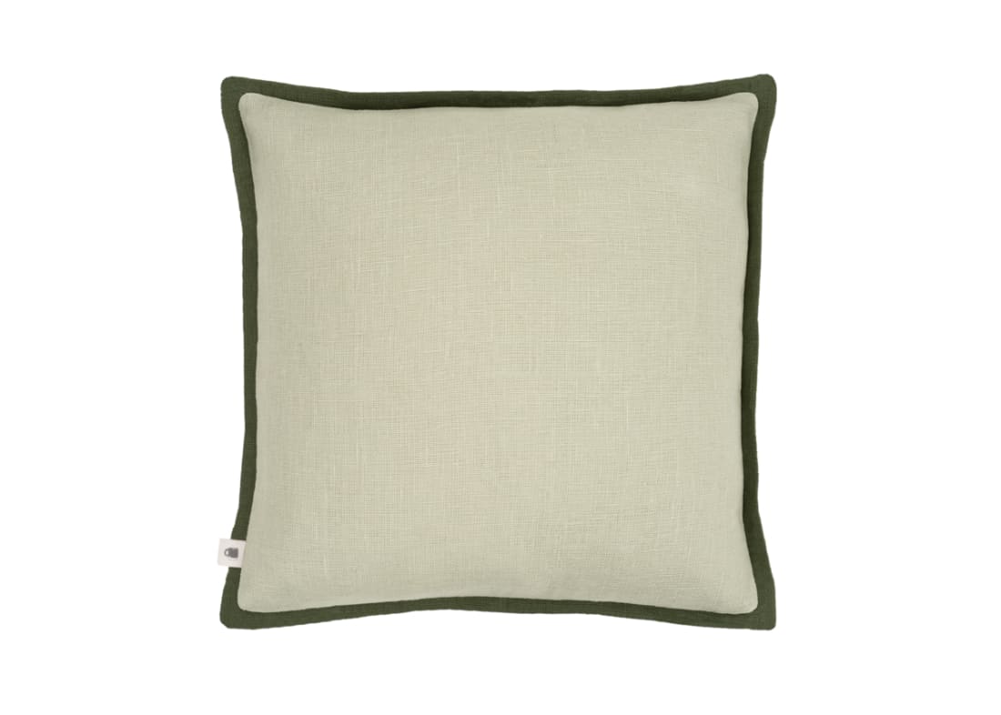 Bordy Edge Linen Cushion 43 x 43 cm in Light Green