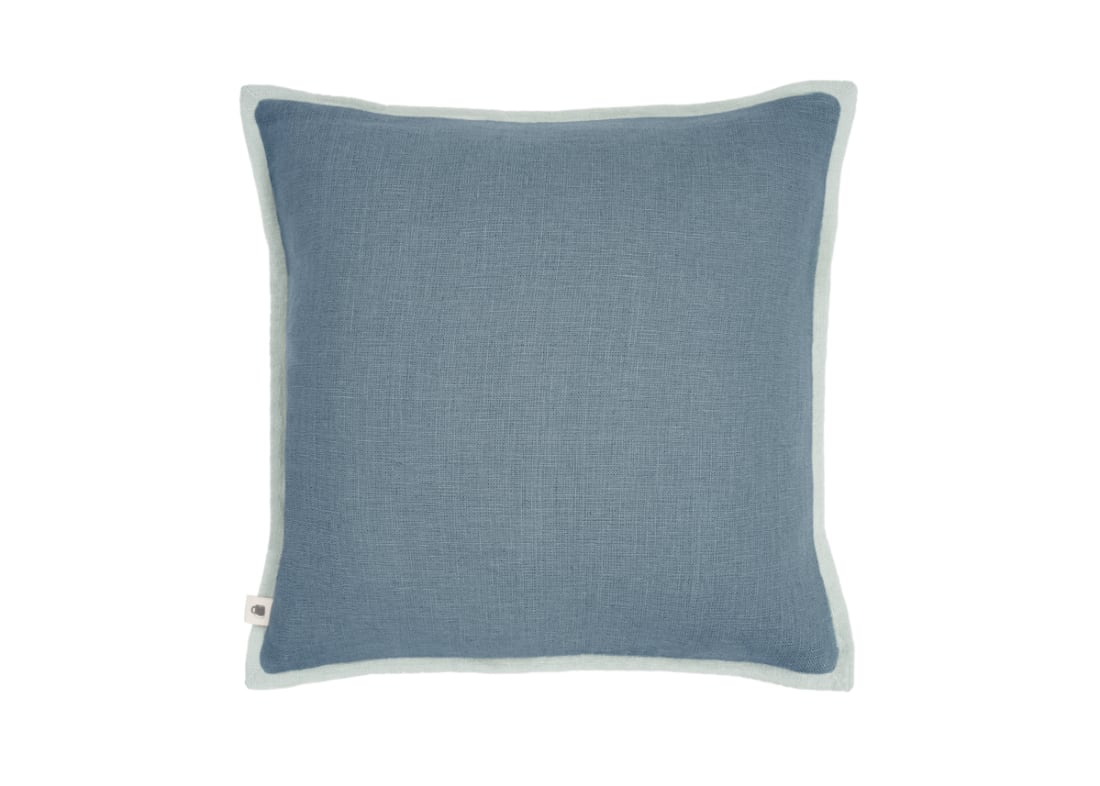 Bordy Edge Linen Cushion 43 x 43 cm in Dark Teal