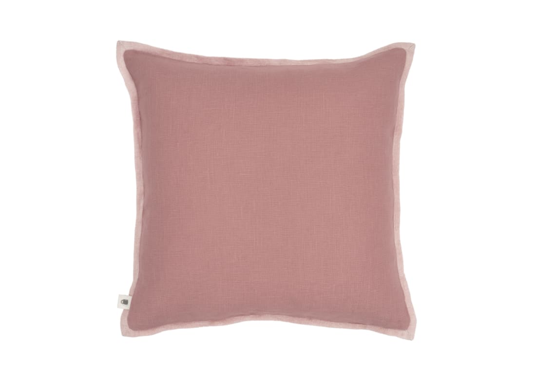 Bordy Edge Linen Cushion 43 x 43 cm in Dark Pink