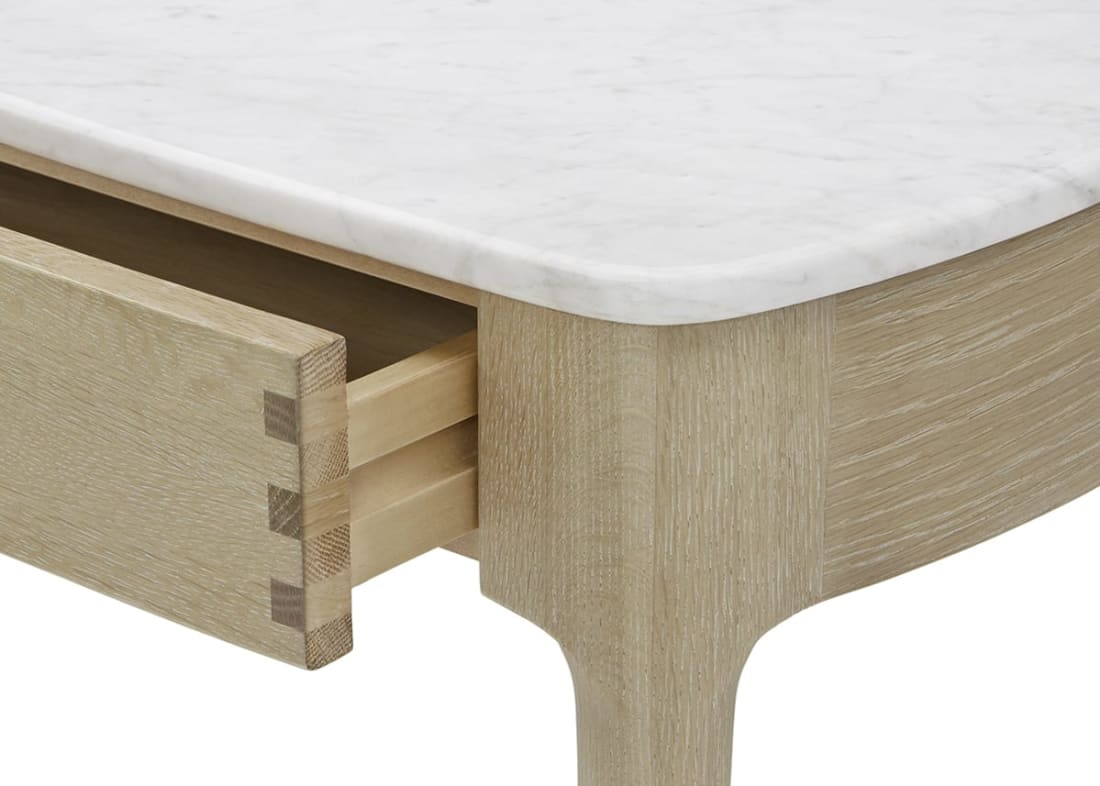 Marmo Desk In Whitewashed Oak IMPORTED FROM NAV