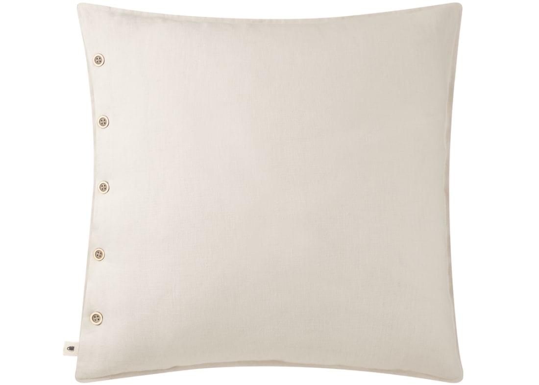 Easy Buttons Linen Cushion  60 x 60 cm in Chalk