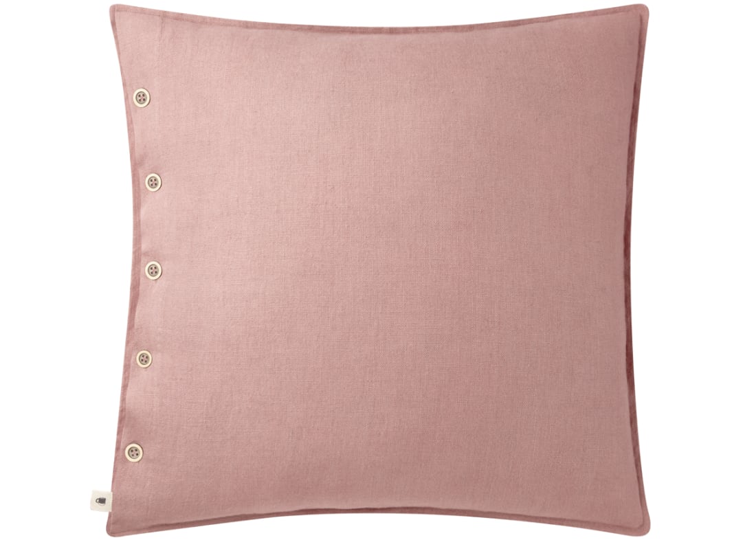 Easy Buttons Linen Cushion  60 x 60 cm in Light Pink