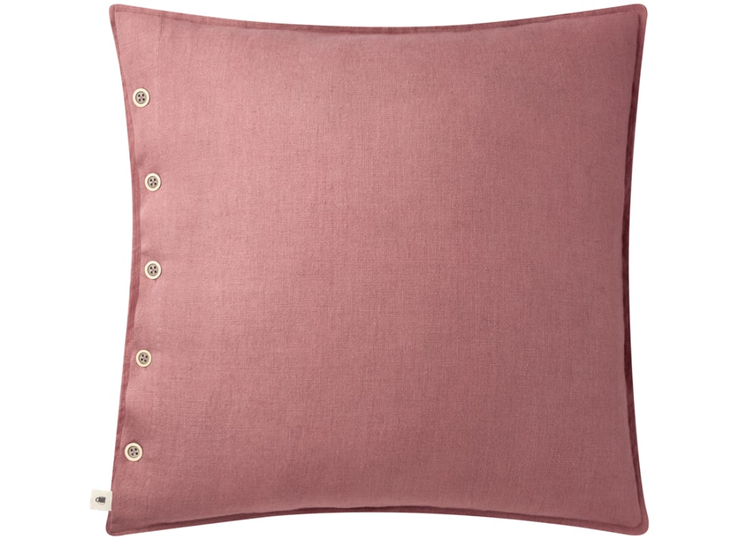 Easy Buttons Linen Cushion  60 x 60 cm in Pink