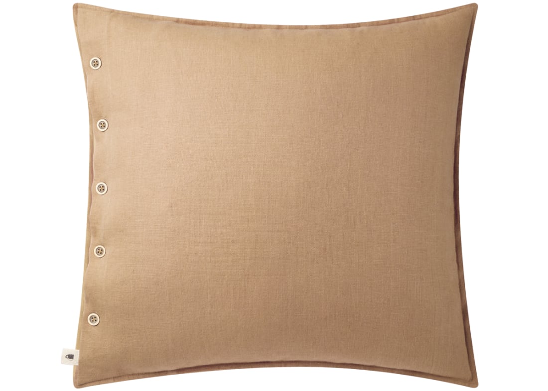 Easy Buttons Linen Cushion  60 x 60 cm in Taupe