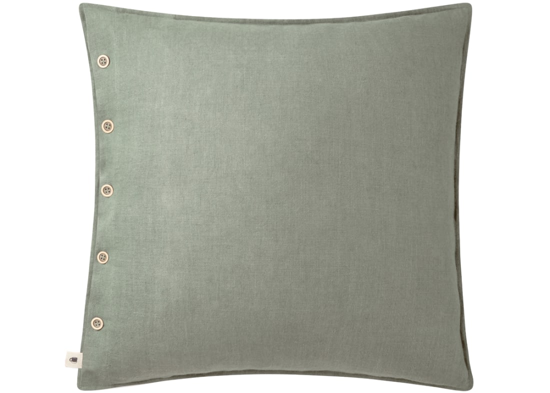 Easy Buttons Linen Cushion  60 x 60 cm in Teal