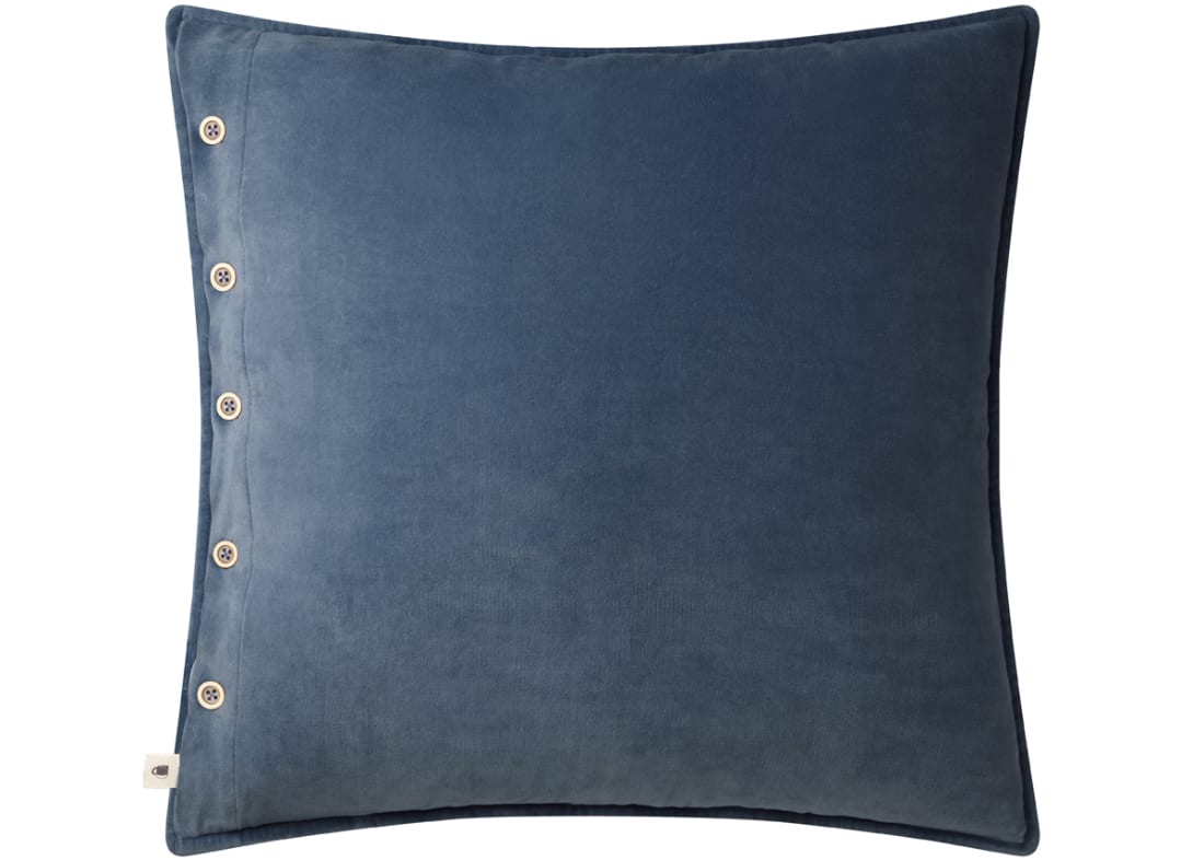 Easy Buttons Velvet Cushion 60 x 60 cm in Blue