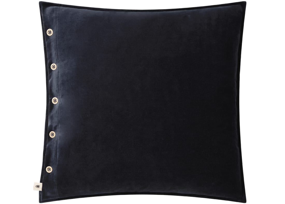 Easy Buttons Velvet Cushion 60 x 60 cm in Dark Blue