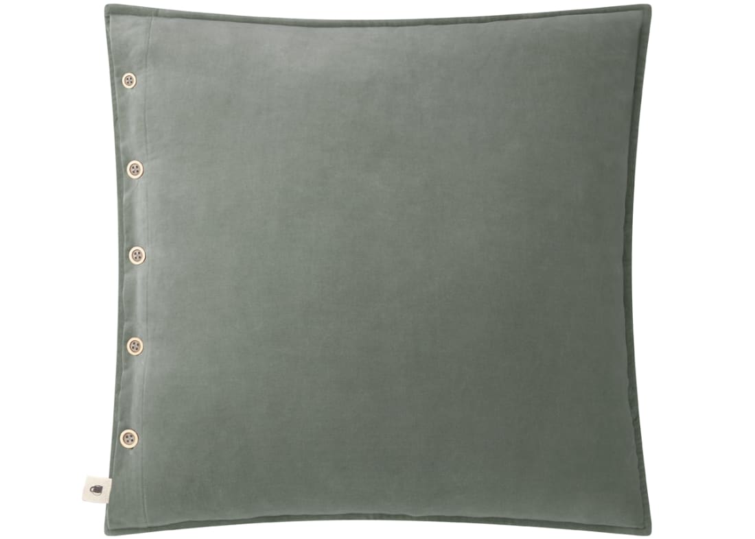 Easy Buttons Velvet Cushion 60 x 60 cm in Green