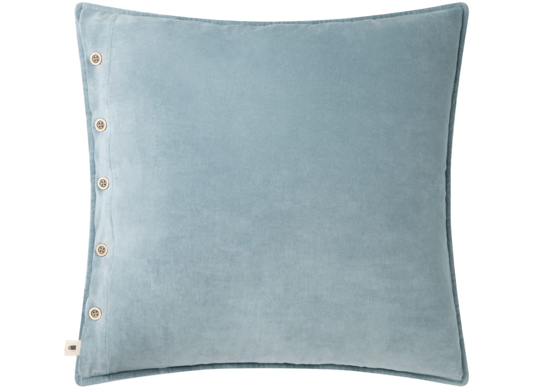 Easy Buttons Velvet Cushion 60 x 60 cm in Pale Blue